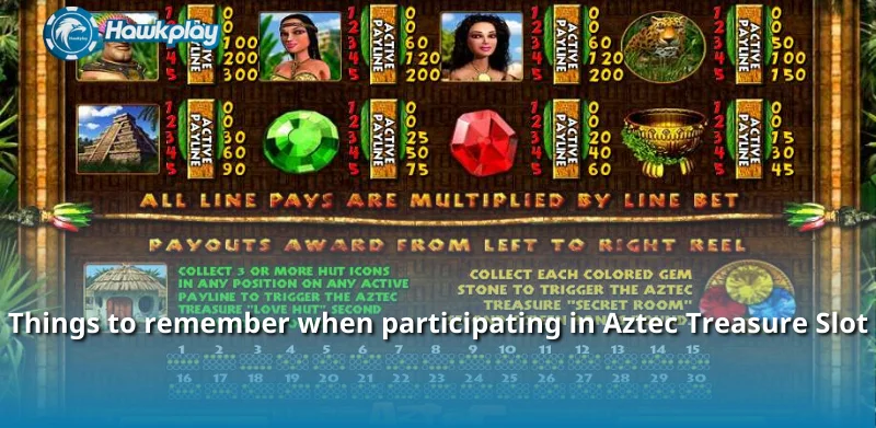 Things to remember when participating in Aztec Treasure Slot